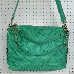 Urban Expressions Large Structured Braided Tote/Bag. Vegan Leather. Mint Green.